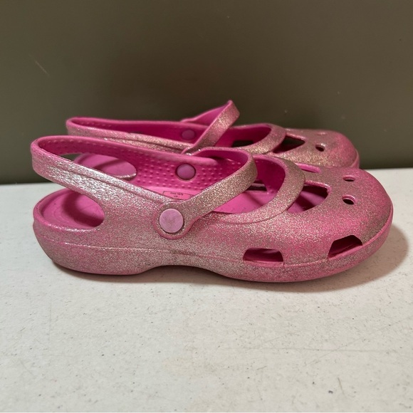 Crocs Sparkly Pink Kids Shoes size 13C - Picture 3 of 6